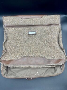 Vintage Jordache Tweed Garment Bag Travel Suit Carrier Large 20" x 22" GUC
